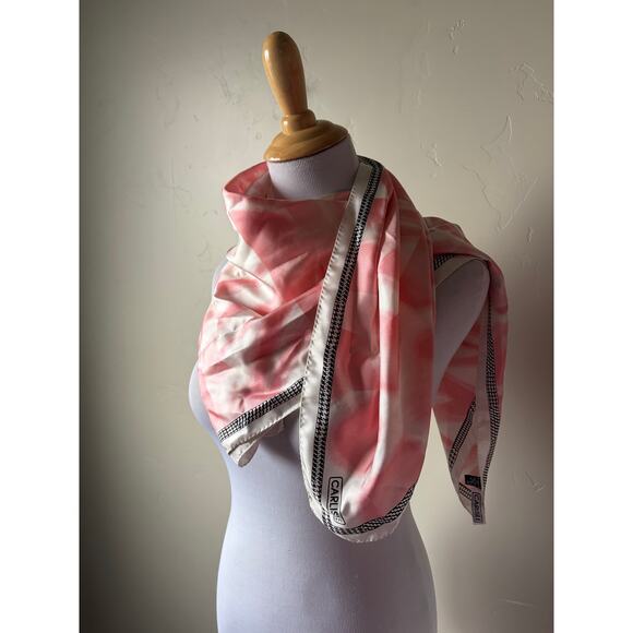 Carlisle 100% Silk Square Scarf 34x34 Pink Abstract Print Designer Accessory - Picture 9 of 13